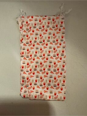 Snack Print Drawstring Pouch — Pink & Red